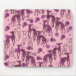 Tapis De Souris Greyhounds Garden Art Greyhound Rose