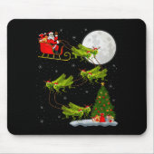Tapis De Souris Grhopper Santa Sleigh Flying Funny Magical Christm (Devant)