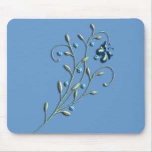 Tapis De Souris Griffonnage de marguerite assez bleue et de