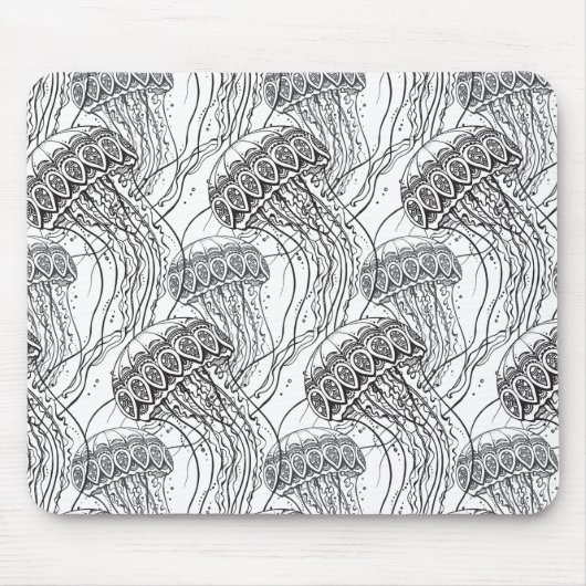 Tapis De Souris Griffonnage de méduses (Devant)