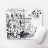 Tapis De Souris Griffonnage de Paris France (Avec souris)