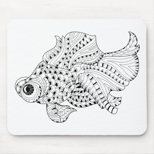 Tapis De Souris Griffonnage de poissons (Devant)