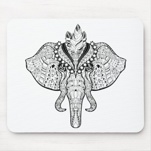 Tapis De Souris Griffonnage d'éléphant de cirque (Devant)