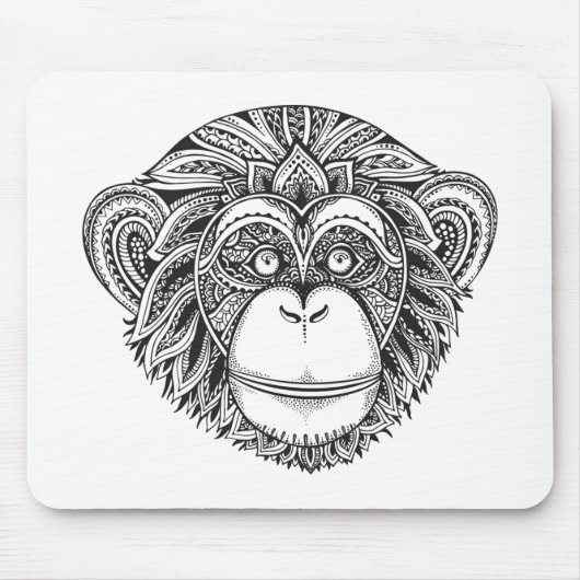 Tapis De Souris Griffonnage d'Illustartion de singe (Devant)