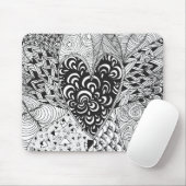 Tapis De Souris Griffonnage inspiré de coeur (Avec souris)