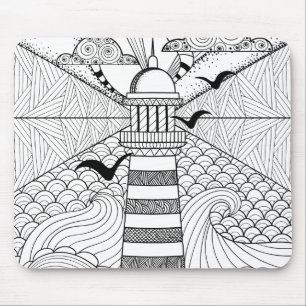 Tapis De Souris Griffonnage tiré par la main de phare