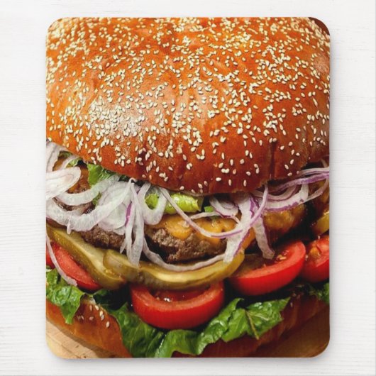 Tapis De Souris grill maître fête des pères hamburger cheeseburger (Devant)
