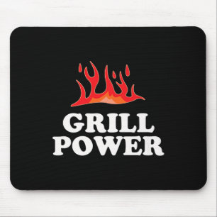 Tapis De Souris Grill Power - Drôle Barbeque Bbq Slogan Dire Avant