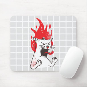 Tapis de Souris Grille Chat Flamboyant Enragé