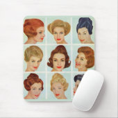 Tapis De Souris grille de coiffures des années 1960 (Avec souris)