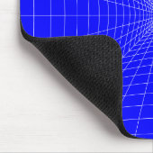 Tapis De Souris Grille en perspective bleue déformée (Coin)