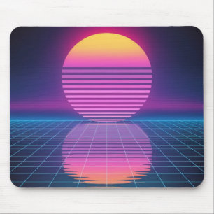Tapis de souris Grille Néo Rétro Coucher de soleil