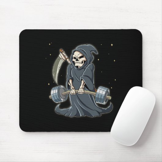 Tapis De Souris Grim Reaper Gym Weight Training Deadlift  (Avec souris)