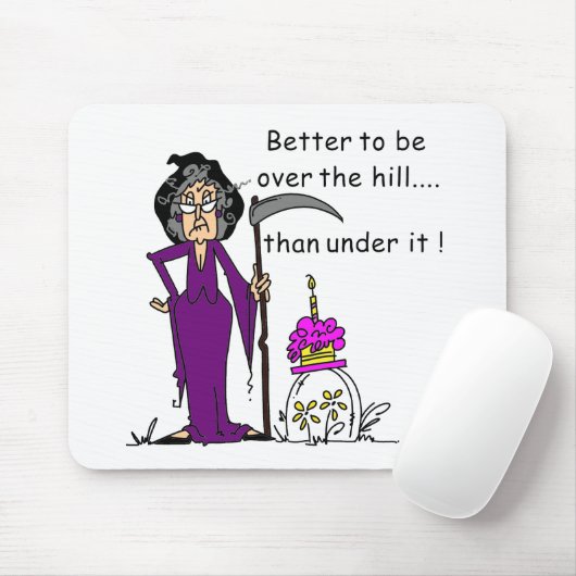 Tapis De Souris Grim Reaper Humour d'anniversaire (Avec souris)