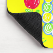 Tapis De Souris Grimacerie de l'arrière - plan jaune heureux de (Coin)