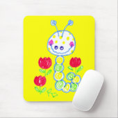 Tapis De Souris Grimacerie de l'arrière - plan jaune heureux de (Avec souris)