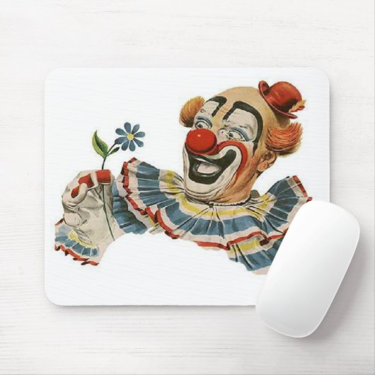 Tapis De Souris Grimaces de clown à la fleur - Mousepad (Avec souris)