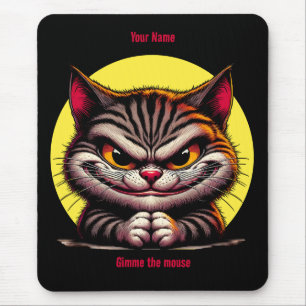Tapis De Souris Grimacing Cat dans la Lune