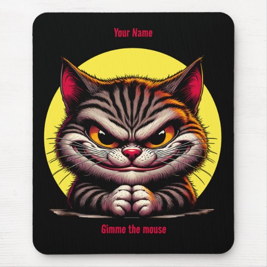 Tapis De Souris Grimacing Cat dans la Lune (Devant)