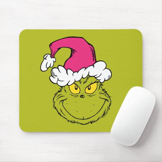 Tapis De Souris Grinch in Pink Santa Hat (Avec souris)