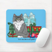 Tapis De Souris Gris blanc Noël Kitten (Avec souris)