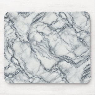 Tapis De Souris Gris Chic & Aspect Marbre Blanc Glamour