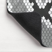 Tapis De Souris Gris de serpent, blanc et noir (Coin)