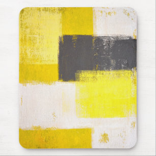 Tapis De Souris Gris et jaune "simplement modernes" Mousepad