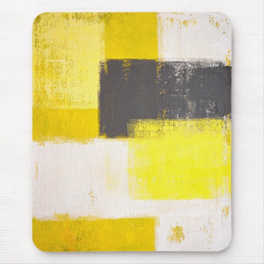 Tapis De Souris Gris et jaune "simplement modernes" Mousepad (Devant)