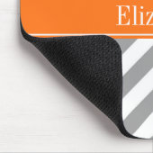 Tapis De Souris Gris foncé Blanc LG Chevron Nom du Citrouille Mono (Coin)