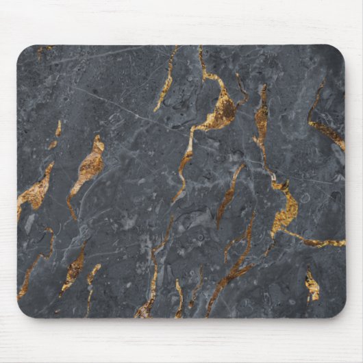 Tapis De Souris Gris Marbre Froid Or (Devant)