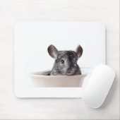 Tapis De Souris Gris mignon de chinchilla de tasse de thé (Avec souris)
