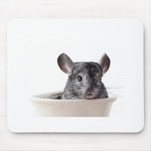 Tapis De Souris Gris mignon de chinchilla de tasse de thé (Devant)