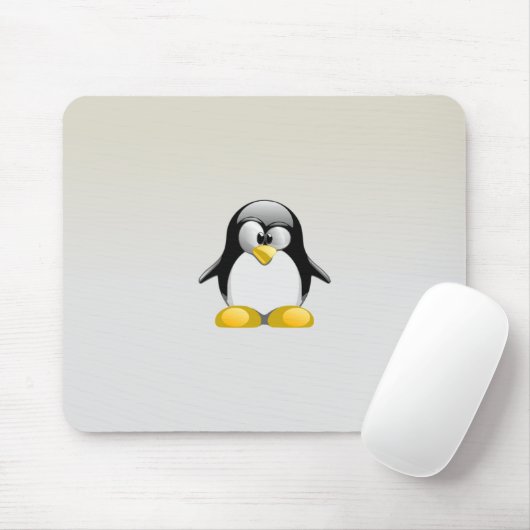Tapis De Souris Gris mignon de Tux (Avec souris)