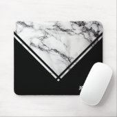 Tapis De Souris Gris monogramme et pierre de Marbre blanc (Avec souris)