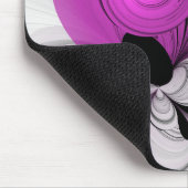 Tapis De Souris Gris Noir Abstrait Avec Art Fractal Magenta (Coin)