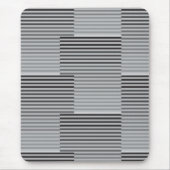 Tapis De Souris Gris, Noir, Rayures Blanches (Devant)