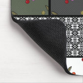 Tapis De Souris Gris Olive rustique patchwork motif (Coin)