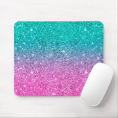 Tapis De Souris Gris rose chaud et turquoise texture parties scint (Avec souris)