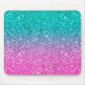Tapis De Souris Gris rose chaud et turquoise texture parties scint (Devant)