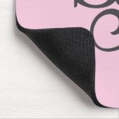 Tapis De Souris Gris script initial monogramme rose (Coin)