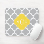 Tapis De Souris Gris Whats Marocain #5 Ananas 3 Monogramme initial (Avec souris)