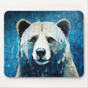 Tapis De Souris Grizzly Oear Animal Art Décor Peinture Mosaïque