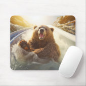 Tapis De Souris Grizzly Oear Animal Fun Water Slide Happy Time (Avec souris)