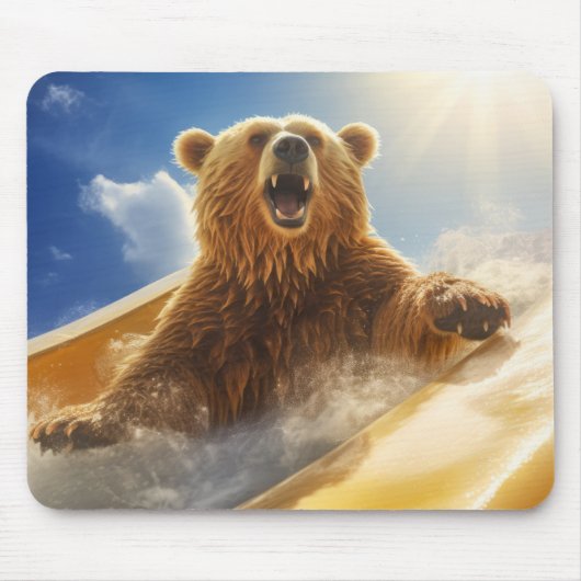 Tapis De Souris Grizzly Oear Animal Fun Water Slide Happy Time (Devant)