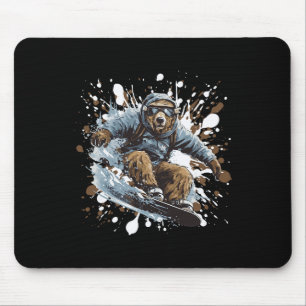 Tapis De Souris Grizzly Oear Animal Snowboard Sports Snowboard