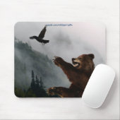 Tapis De Souris Grizzly Oear & Raven Imaginaire Faune Mousepad (Avec souris)