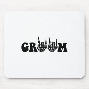 Tapis De Souris Groom Bride squelette gothique Halloween Mariage B