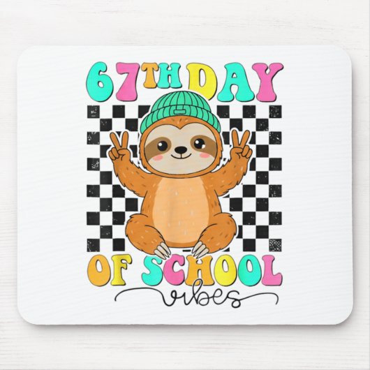 Tapis De Souris Groovy 67 Days Of School Funny 67 Students Peace S (Devant)