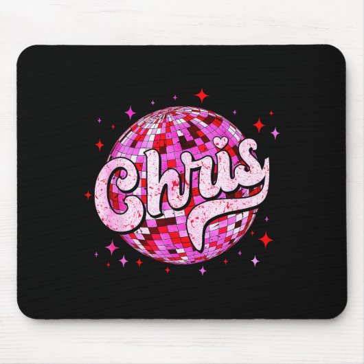 Tapis De Souris Groovy Chris First Name D I Love Chris Tees Meme (Devant)